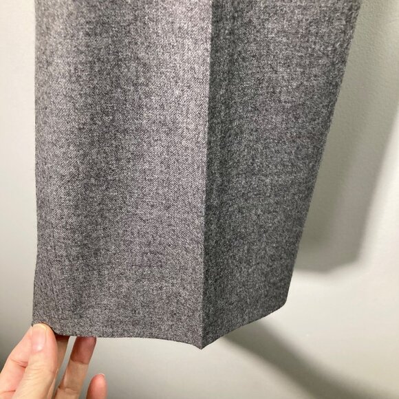 Womens Akris Punto Flat Front Wool Trousers 10 Gray Wool Straight Leg - Picture 6 of 9